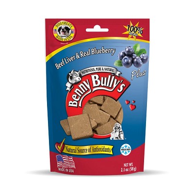 Benny Bullys Plus Beef Liver & Blueberry Freeze-Dried Dog Treats, 2.1-oz bag