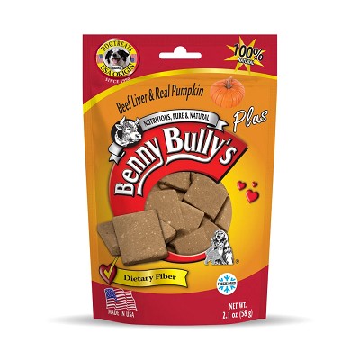 Benny Bullys Plus Beef Liver & Pumpkin Freeze-Dried Dog Treats, 2.1-oz bag