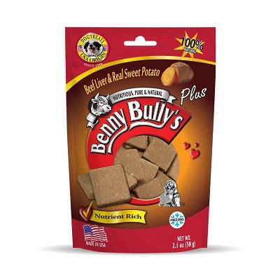 Benny Bullys Plus Beef Liver & Sweet Potato Freeze-Dried Dog Treats, 2.1-oz bag