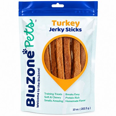 BluZone Pets Turkey Jerky Sticks Dog Treats, 10-oz