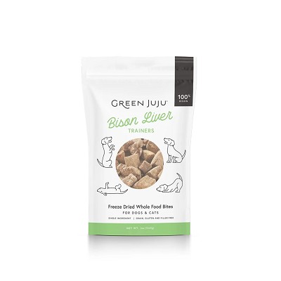 Green Juju Farm Bison Liver Trainers Freeze-Dried Whole Food Bites Dog & Cat Treats