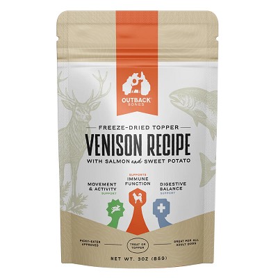 Outback Bones Venison Recipe Freeze-Dried Dog Treat & Food Topper