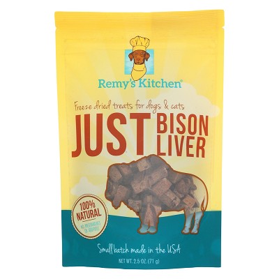 Remy's Kitchen Just Bison Liver Freeze-Dried Dog & Cat Treats, 2.5 oz