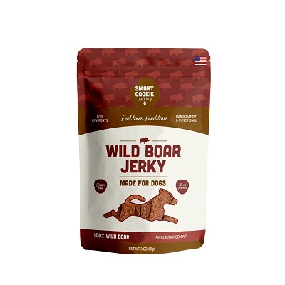 Smart Cookie Wild Boar Jerky Dog Treats, 3-oz Bag